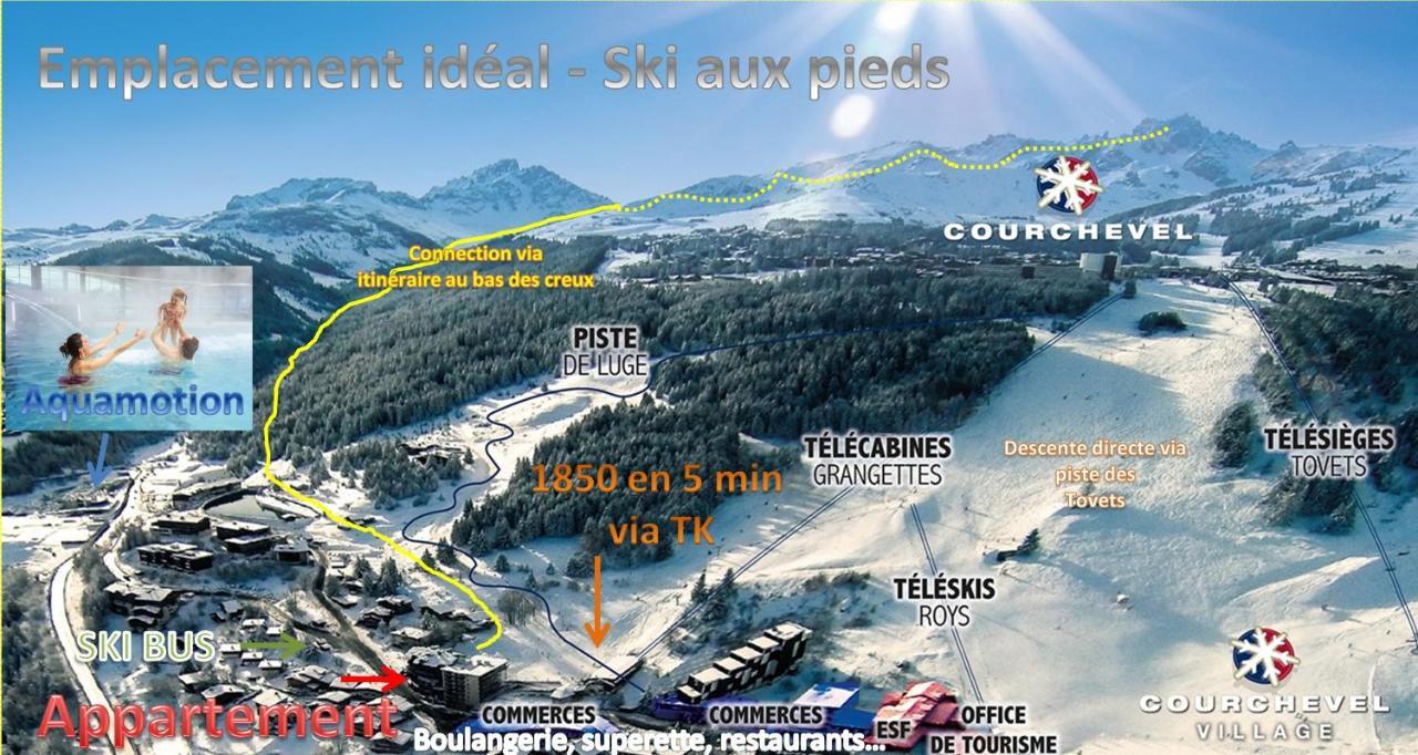 Courchevel 1550 – VERITABLE SKI AUX PIEDS – APPARTEMENT LES TOVETS T2 – 47m2 – 4P Esterno foto
